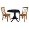 International Concepts 42 in. Dual Drop Leaf Table with 2 Cross Back Dining Chairs - 3 Piece Dining Set K46-42DP-C59-613P - alternate 8